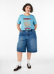 Katoenen T-shirt met print, Blauw, Model image number 1