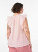 Blouse met textuur en ruches zonder mouwen, Roze, Model image number 2