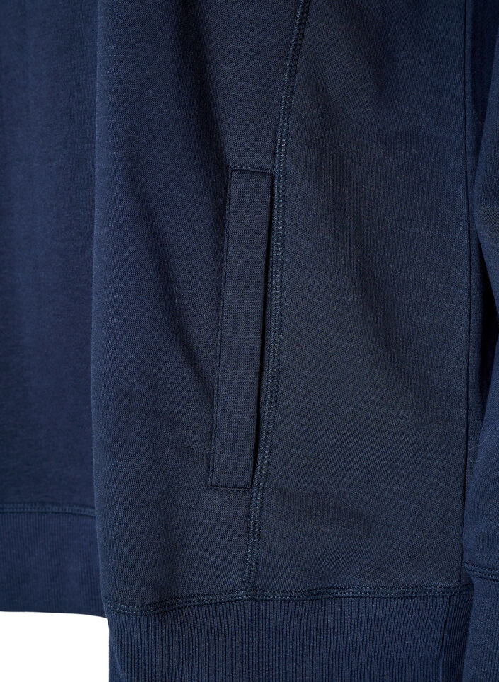 Sweatshirt met hoge kraag en zakken, Blauw, Packshot image number 3