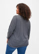 Gemêleerde top met lange mouwen en v-hals, Dark Grey Melange, Model image number 1