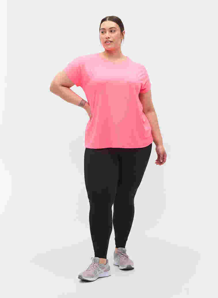 Effen sportshirt, Neon pink, Model image number 3