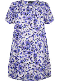 Bedrukte jurk met korte mouwen, Purple Small Flower
