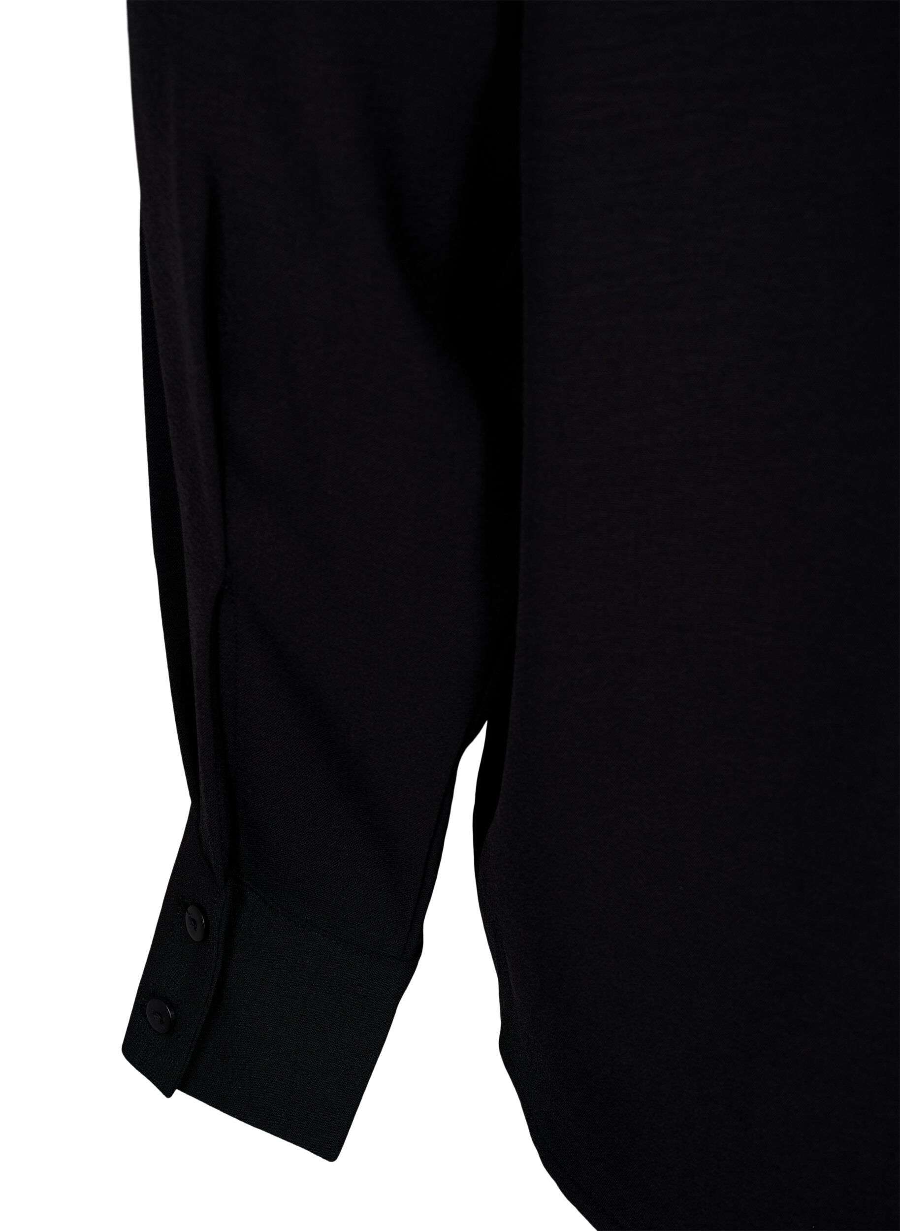 Zizzi Blouse met kanten detail, Black, Packshot image number 3