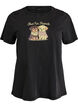 T-shirt met hondenprint en gewassen look, Grijs, Packshot image number 0