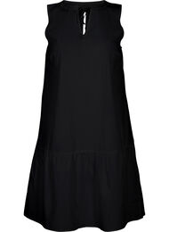 Korte katoenen jurk in een a-lijn, Black