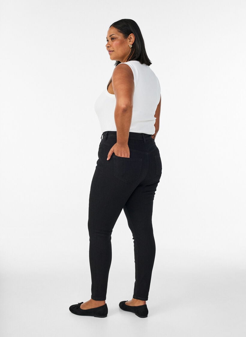 Jeans met super slanke pasvorm, Zwart, Model image number 1