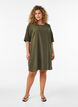 Katoenen jurk met korte mouwen en zakken, Groen, Model image number 1