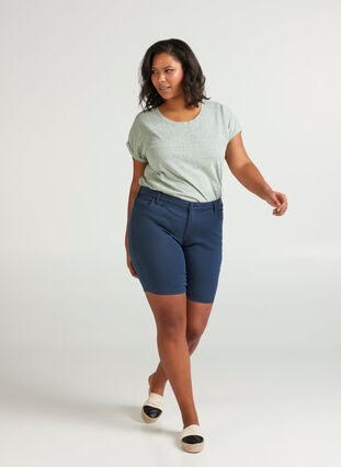slim fit Emily shorts met normale taille, Mood Indigo, Model image number 2