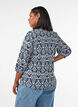Blouse van viscose met patroon en 3/4-mouwen, Blauw, Model image number 2