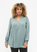 Blouse met smok en V-halslijn, Chinois Green, Model image number 0