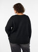 Jumper met ronde hals en losse pasvorm, Zwart, Model image number 2