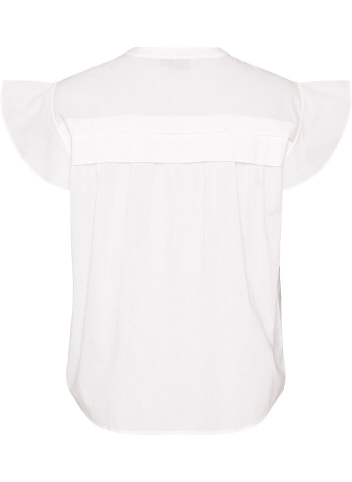 Mouwloze A-lijn katoenen blouseshirt, Wit, Packshot image number 1