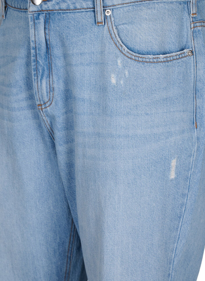 Mille mom fit jeans met scheuren, Light Blue, Packshot image number 2