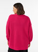 Lange ribgebreide blouse met V-hals, Roze, Model image number 2