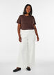 Basic katoenen T-shirt met ronde hals, Bruin, Model image number 1
