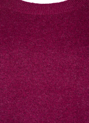 Gebreide gemêleerde pullover met parelknopen aan de zijkanten	, Raspberry Mel., Packshot image number 2