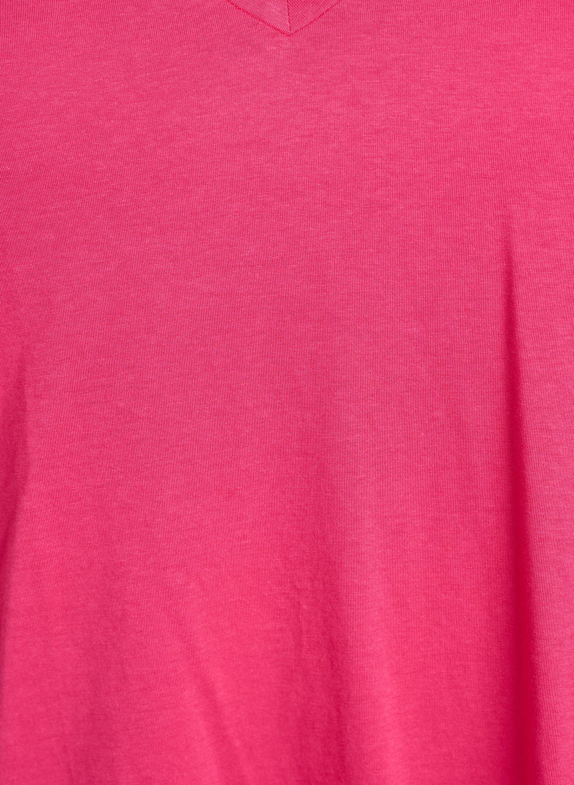 Zizzi T-shirt met korte mouwen en V-hals, Roze, Packshot image number 2