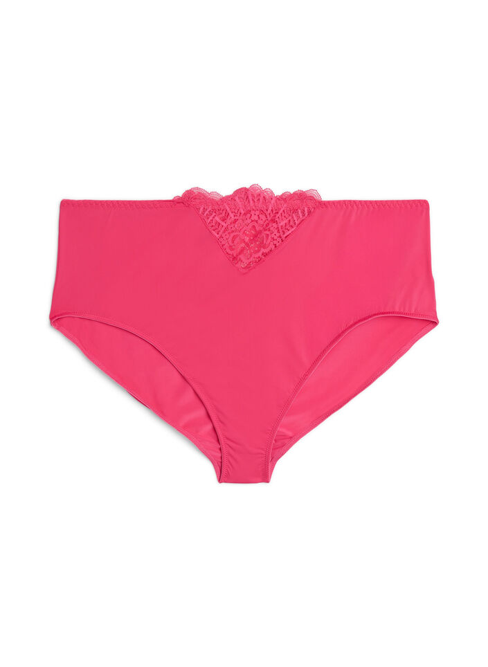 Microvezel slip met kantdetails, Roze, Packshot