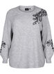 Gebreide blouse met decoratief patroon, Light Grey Melange, Packshot image number 0