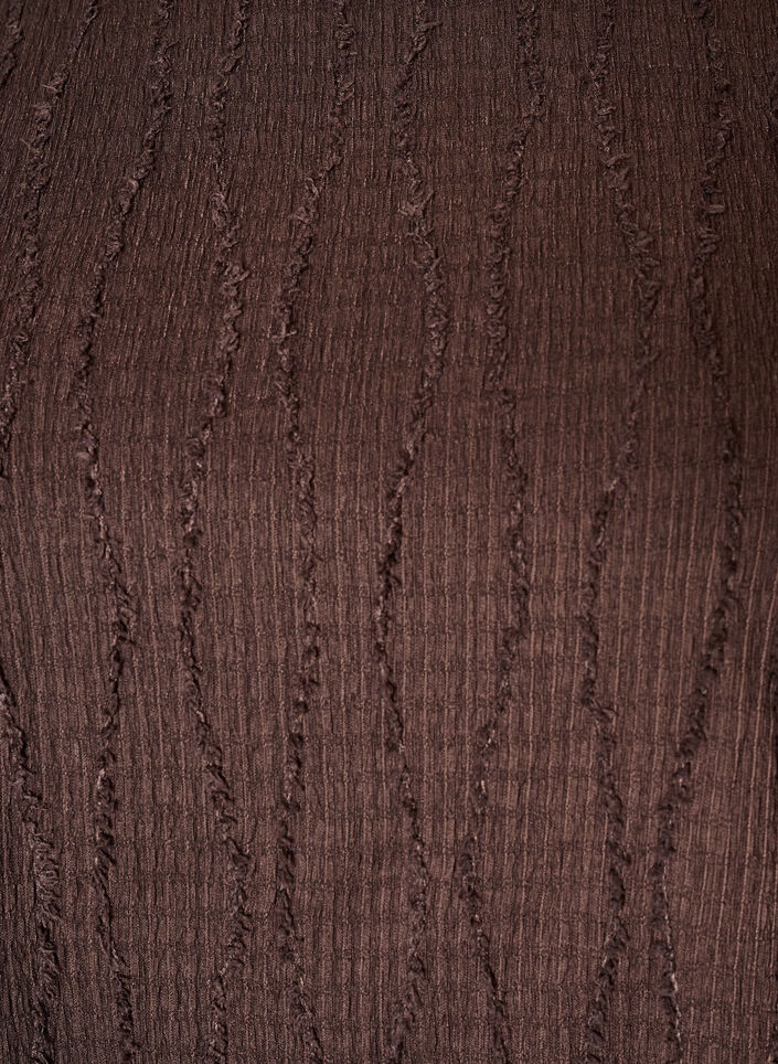Jersey blouse met een golvende textuur, Bruin, Packshot image number 2