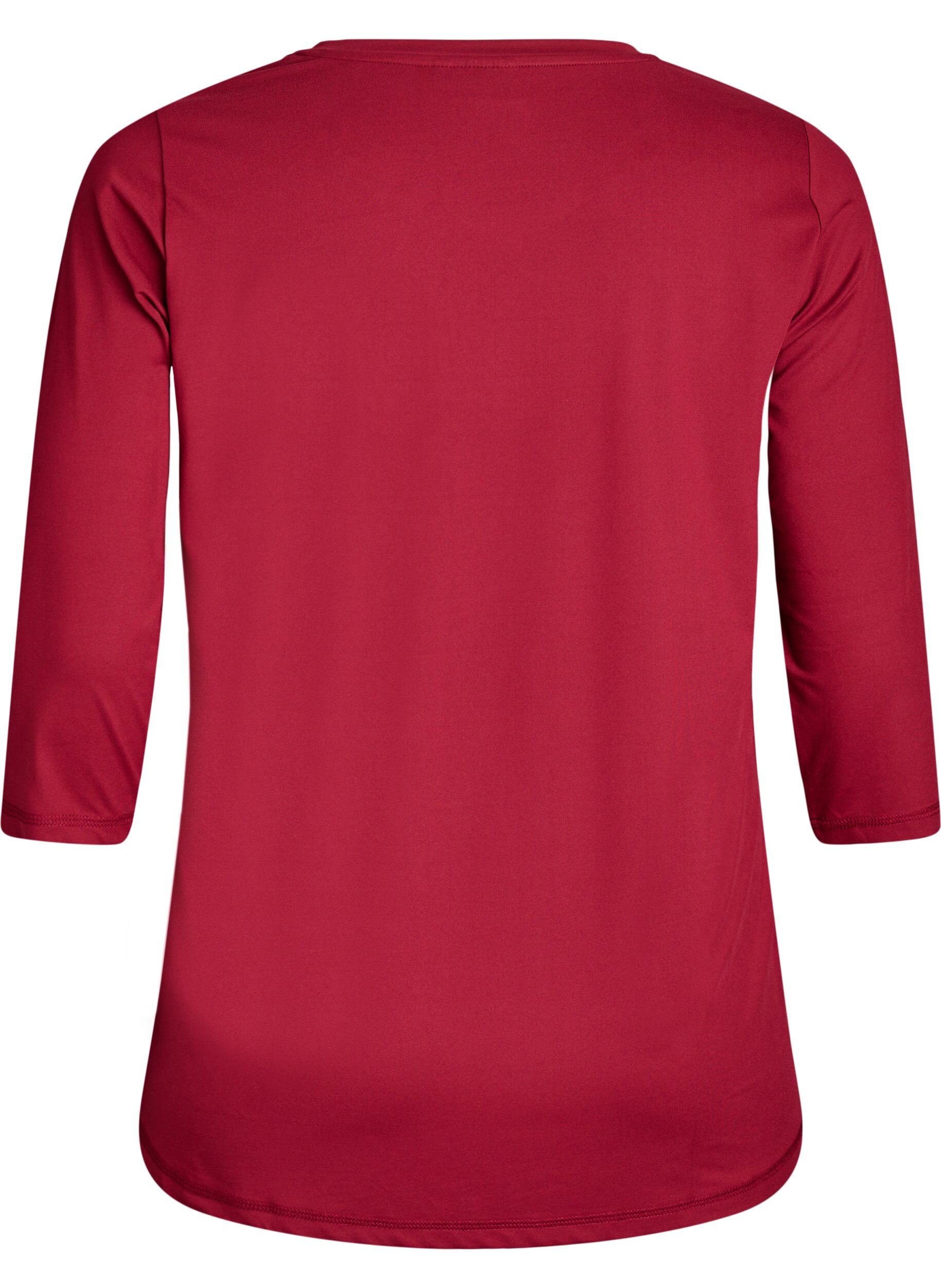 Zizzi Training blouse met 3/4 mouwen, Rood, Packshot image number 1