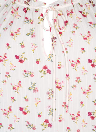 Gebloemde viscose blouse met halve mouwen, B. White Rose Flower, Packshot image number 2