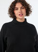 Gebreide blouse van een viscosemix met col, Zwart, Model image number 3