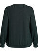 Blouse met visgraatpatroon en glinsterend garen, Groen, Packshot image number 1