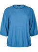 Blouse met textuur en 3/4 mouwen, Blauw, Packshot image number 0