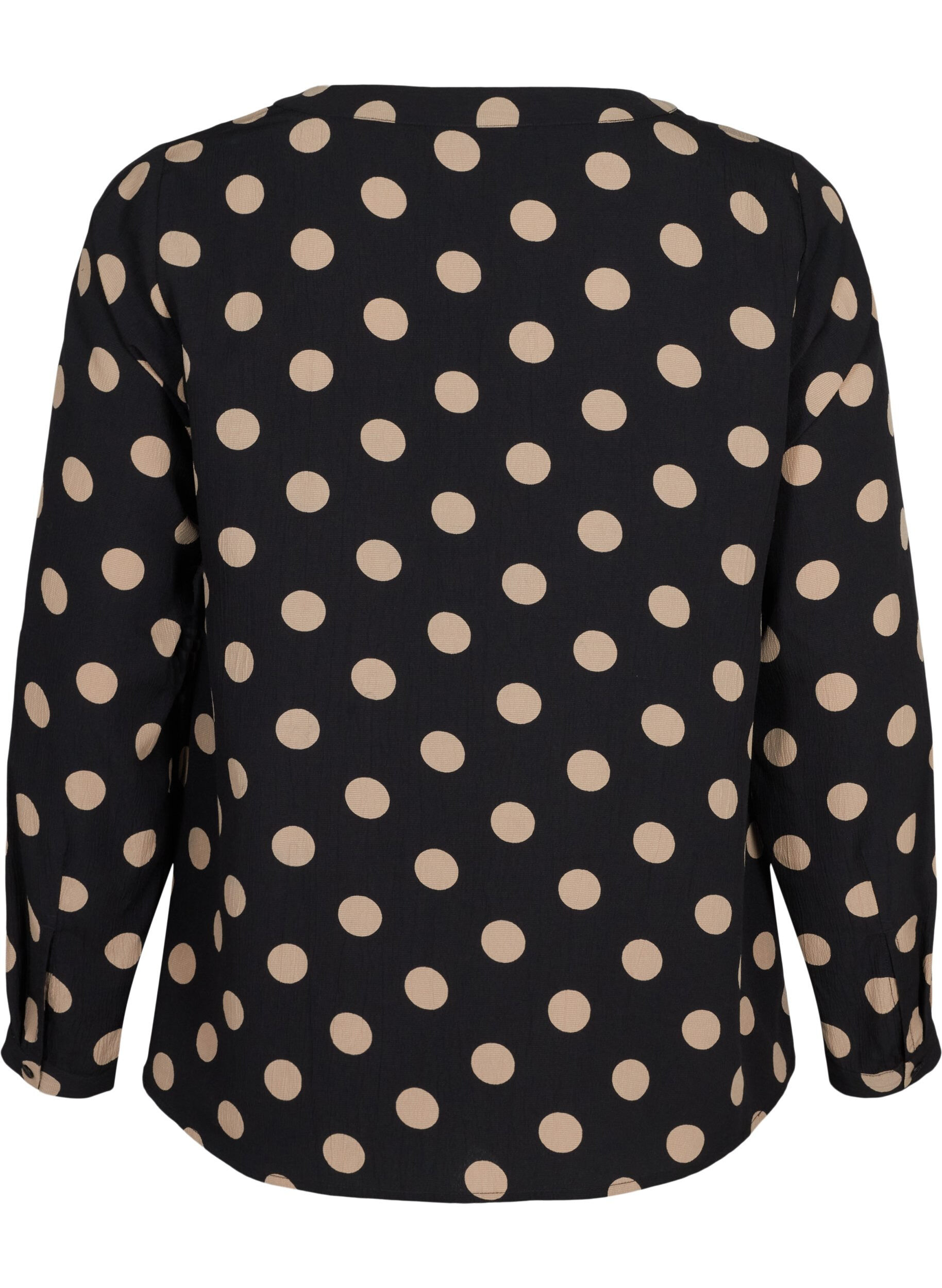 Zizzi FLASH - Blouse met lange mouwen en print, Black Brown Dot, Packshot image number 1
