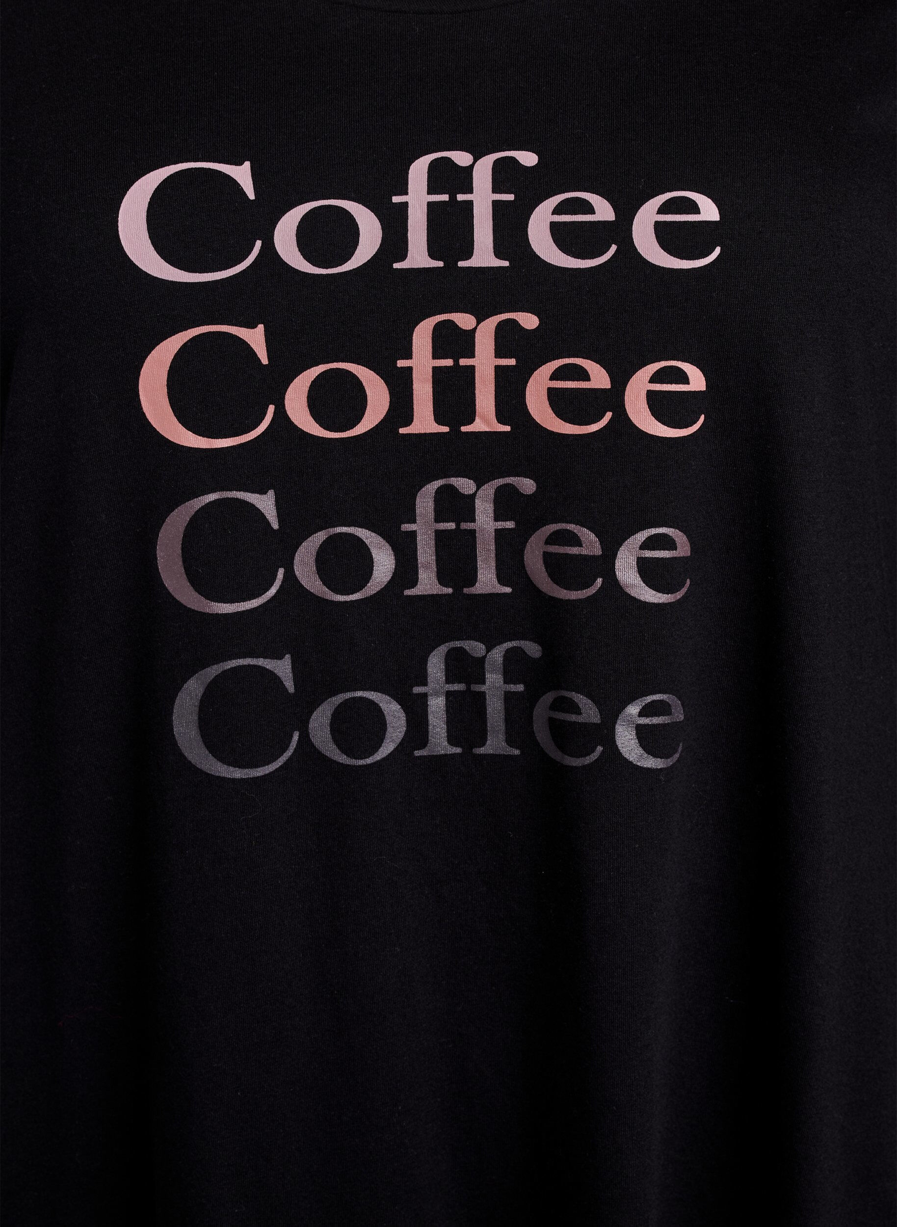 Zizzi Nachthemd met lange mouwen in biologisch katoen, Zwart, Packshot image number 2