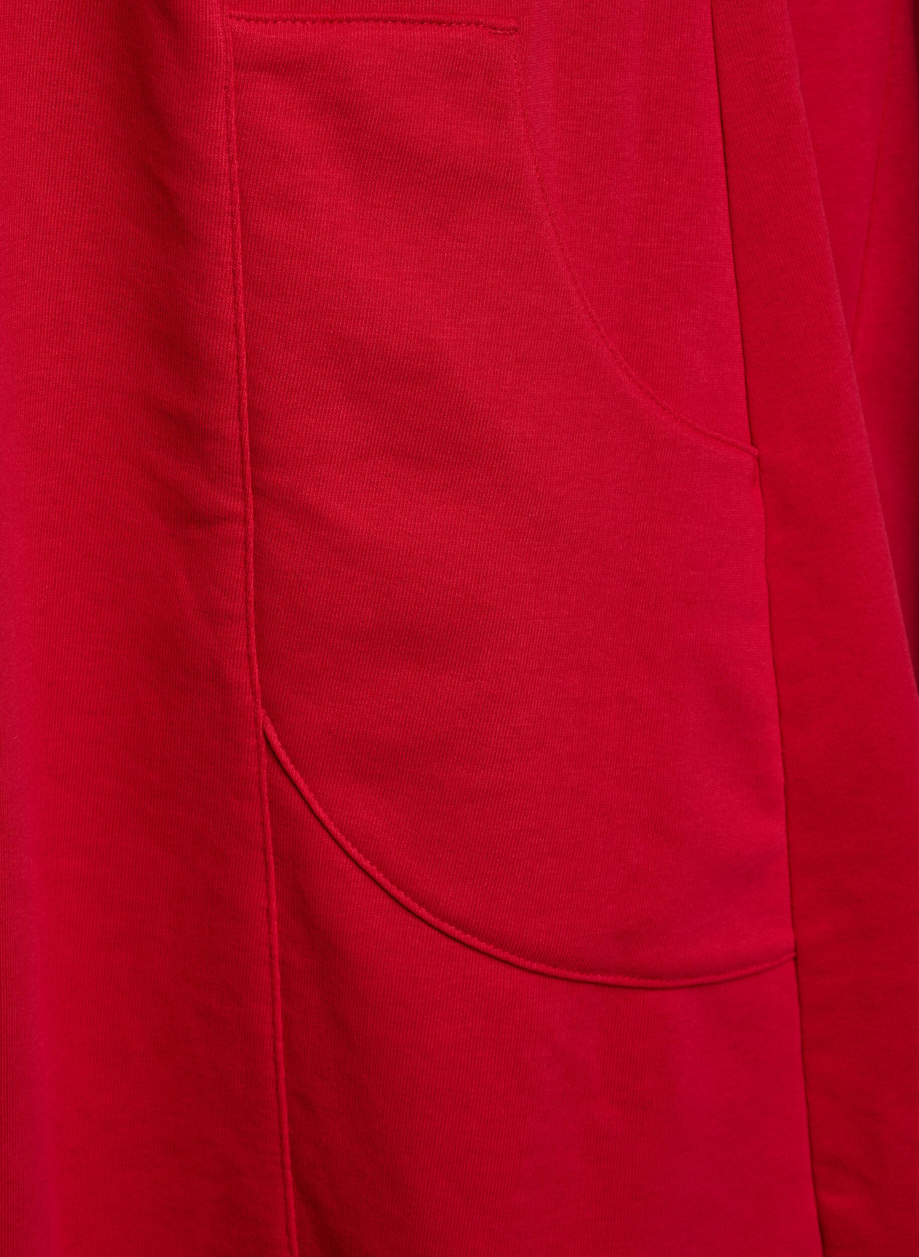 Zizzi Jersey jurk met korte mouwen en zakken, Rood, Packshot image number 3