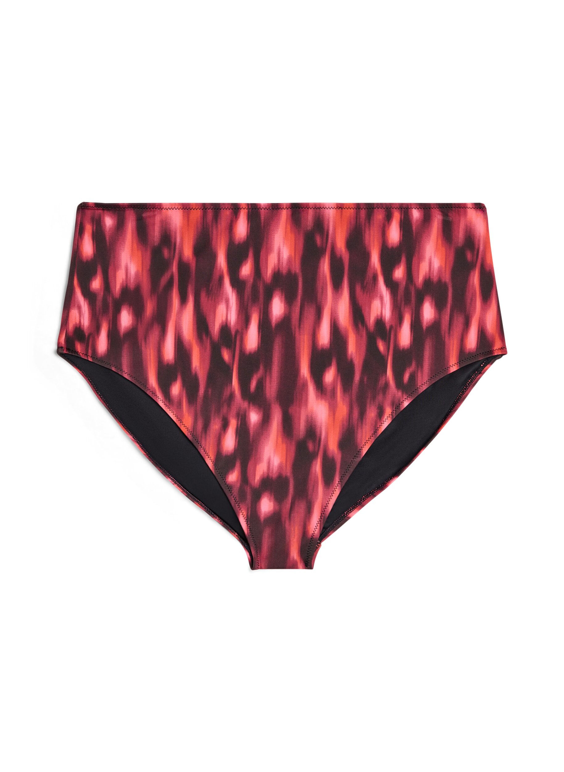 Zizzi Bikinibroekje met print en hoge taille, Rood, Packshot image number 0