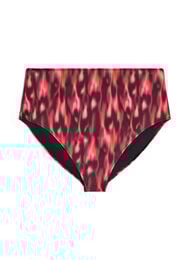 Bikinibroekje met print en hoge taille, Rood
