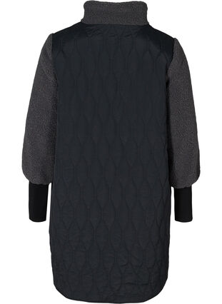 Gewatteerde jas met teddy en zakken, Black Comb, Packshot image number 1