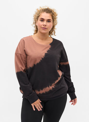 Katoenen sweatshirt met gaaf print, Rawhide, Model image number 0