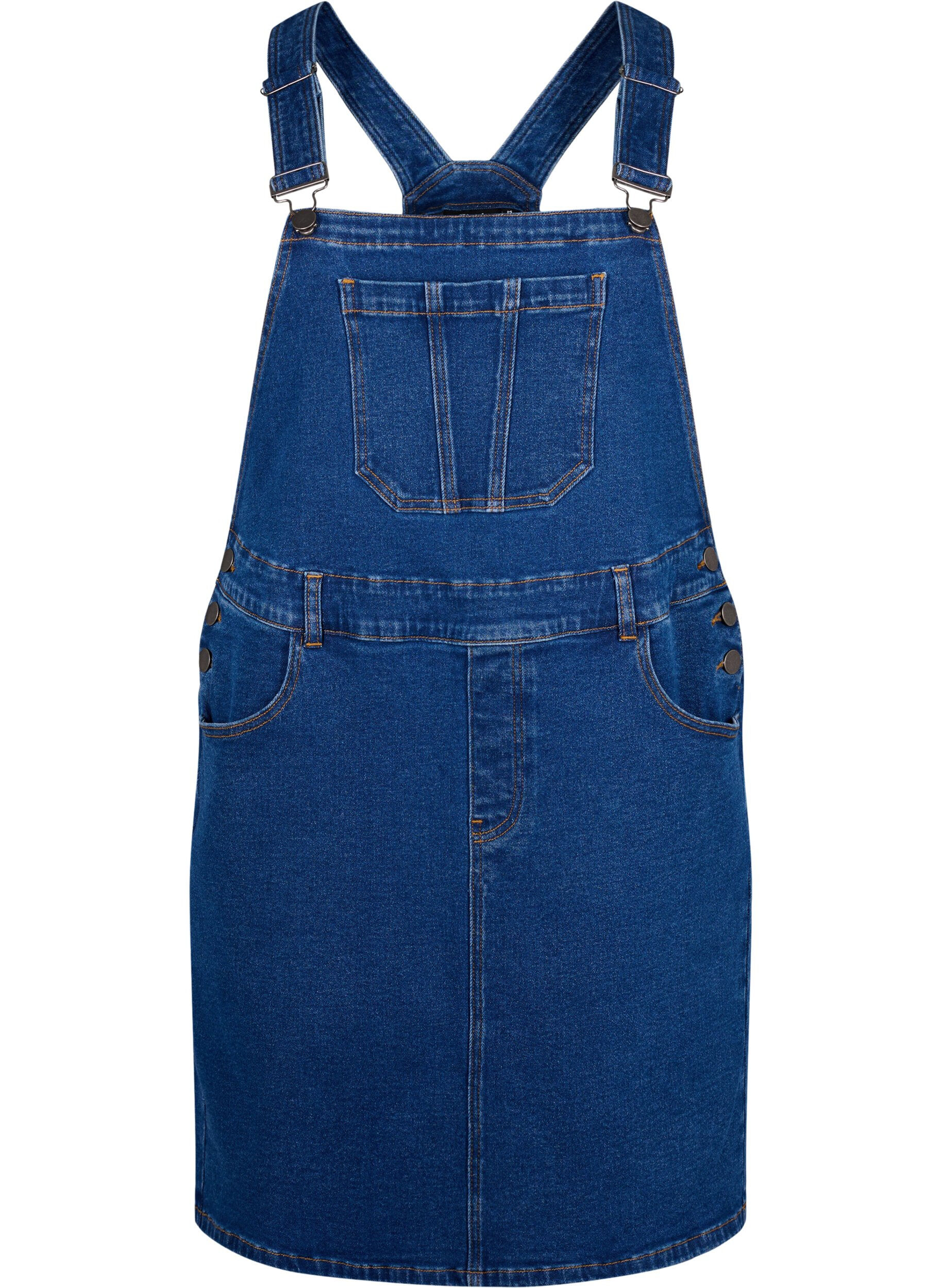 Denim overall jurk