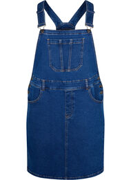 Denim overall jurk, Blauw