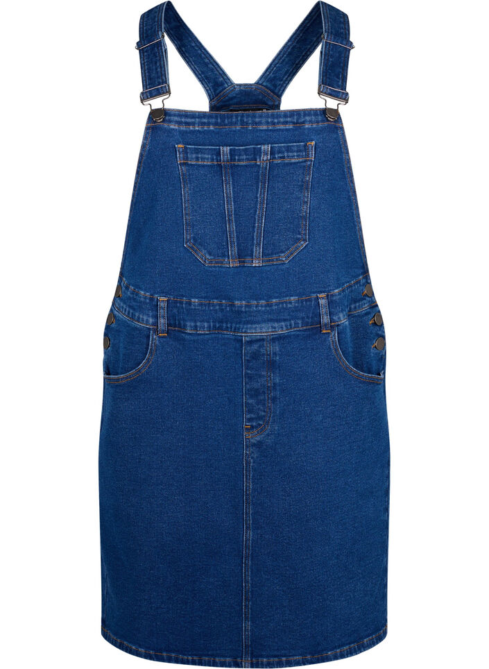 Denim overall jurk, Blauw, Packshot image number 0