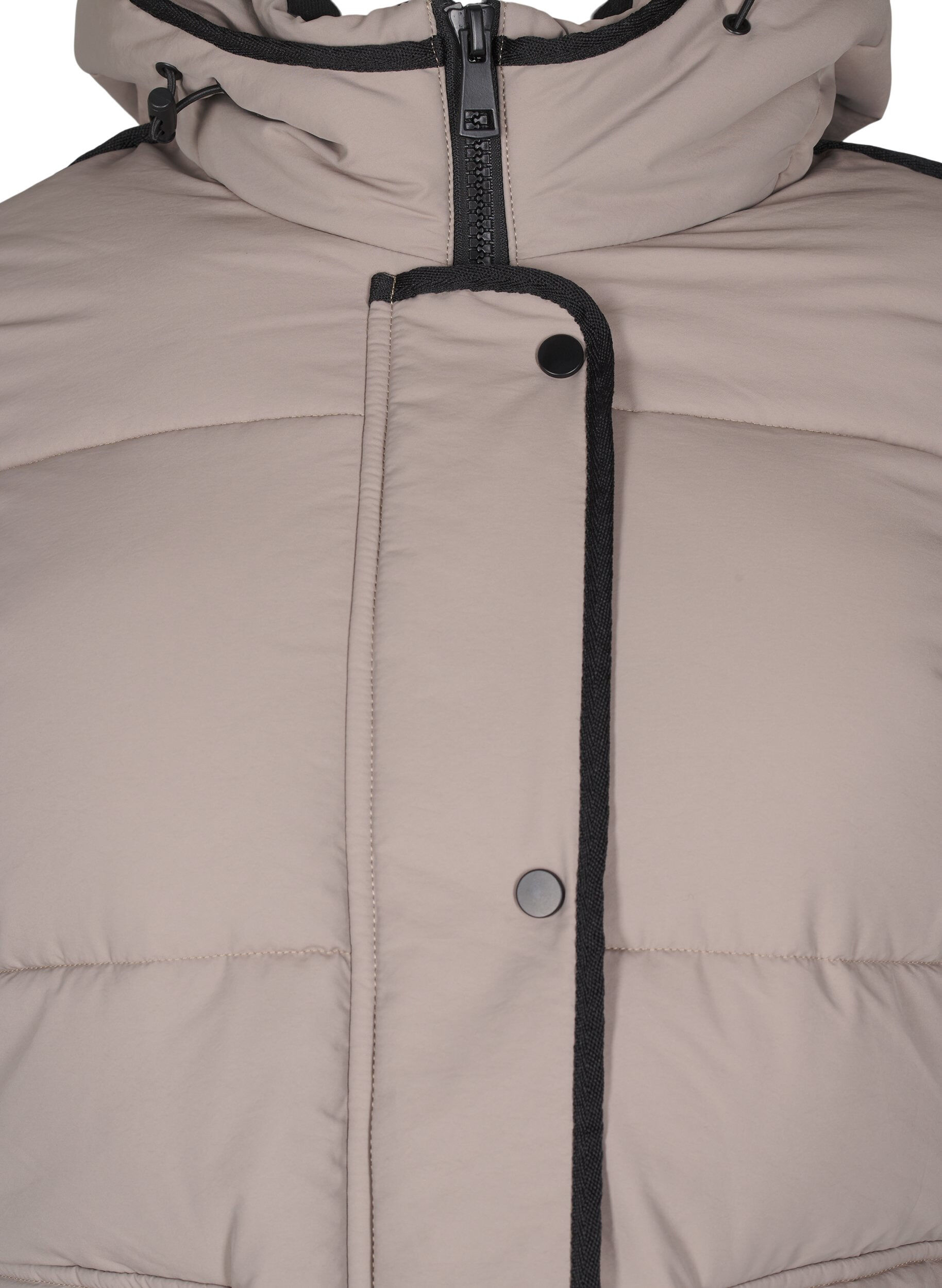 Zizzi Korte puffer jas met contrastdetails, Beige, Packshot image number 2