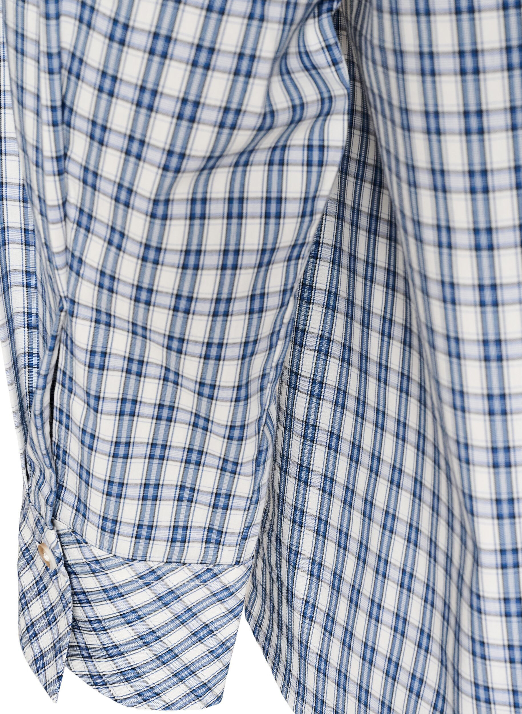 ZizziLosvallend geruit overhemd met strikceintuur, Blauw, Packshot image number 3
