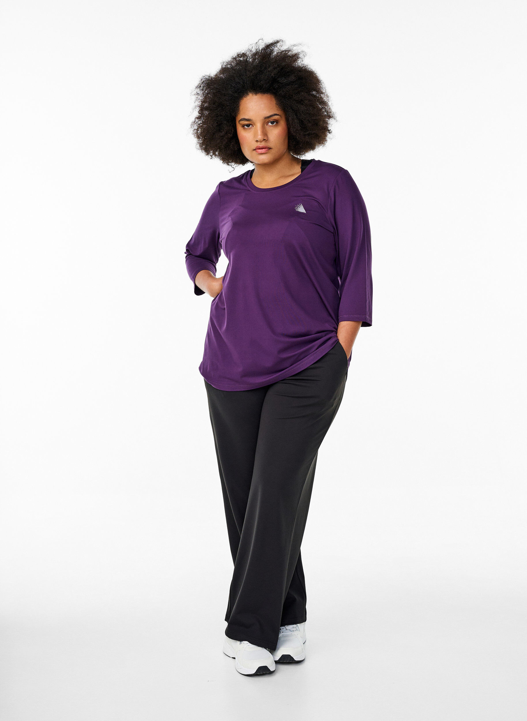 ZizziTraining blouse met 3/4 mouwen, Paars, Model image number 1