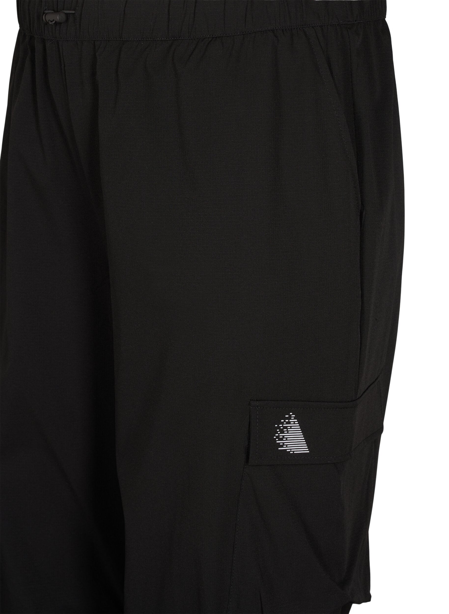 Zizzi Trackpants met cargozakken, Zwart, Packshot image number 2