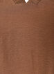 Tunic met ballonnenmouwen en een V-hals, Bruin, Packshot image number 2