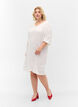 Viscose jurk met v-hals , Bright White, Model image number 2