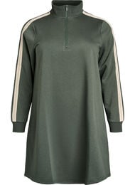 Korte sweatshirtjurk met een hoge hals, Groen