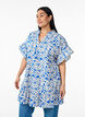 Tunic met V-hals en ruchesdetails, Blauw, Model image number 0