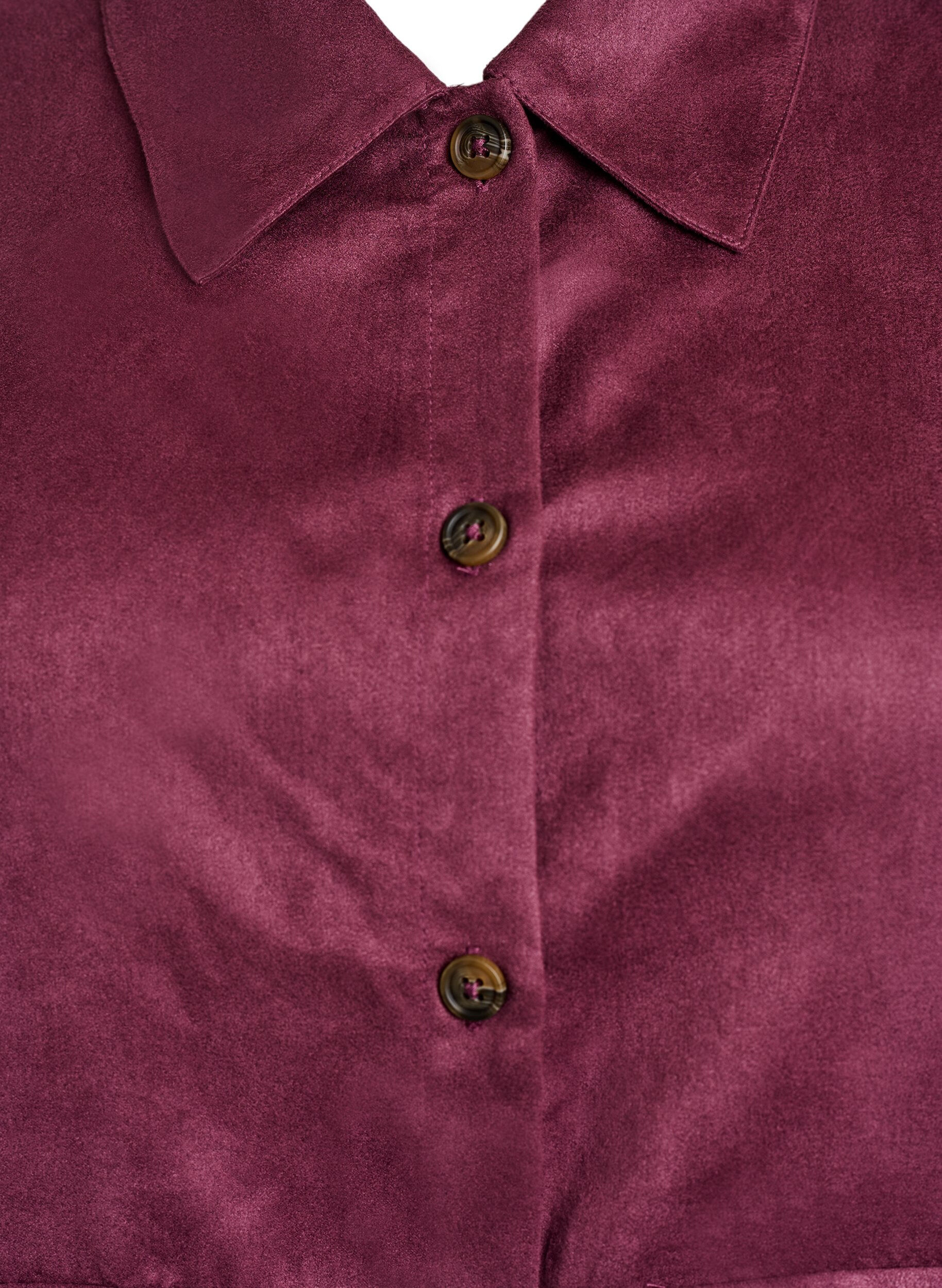 Zizzi Korte jas van imitatie su&egrave;de met zakken, Rood, Packshot image number 2