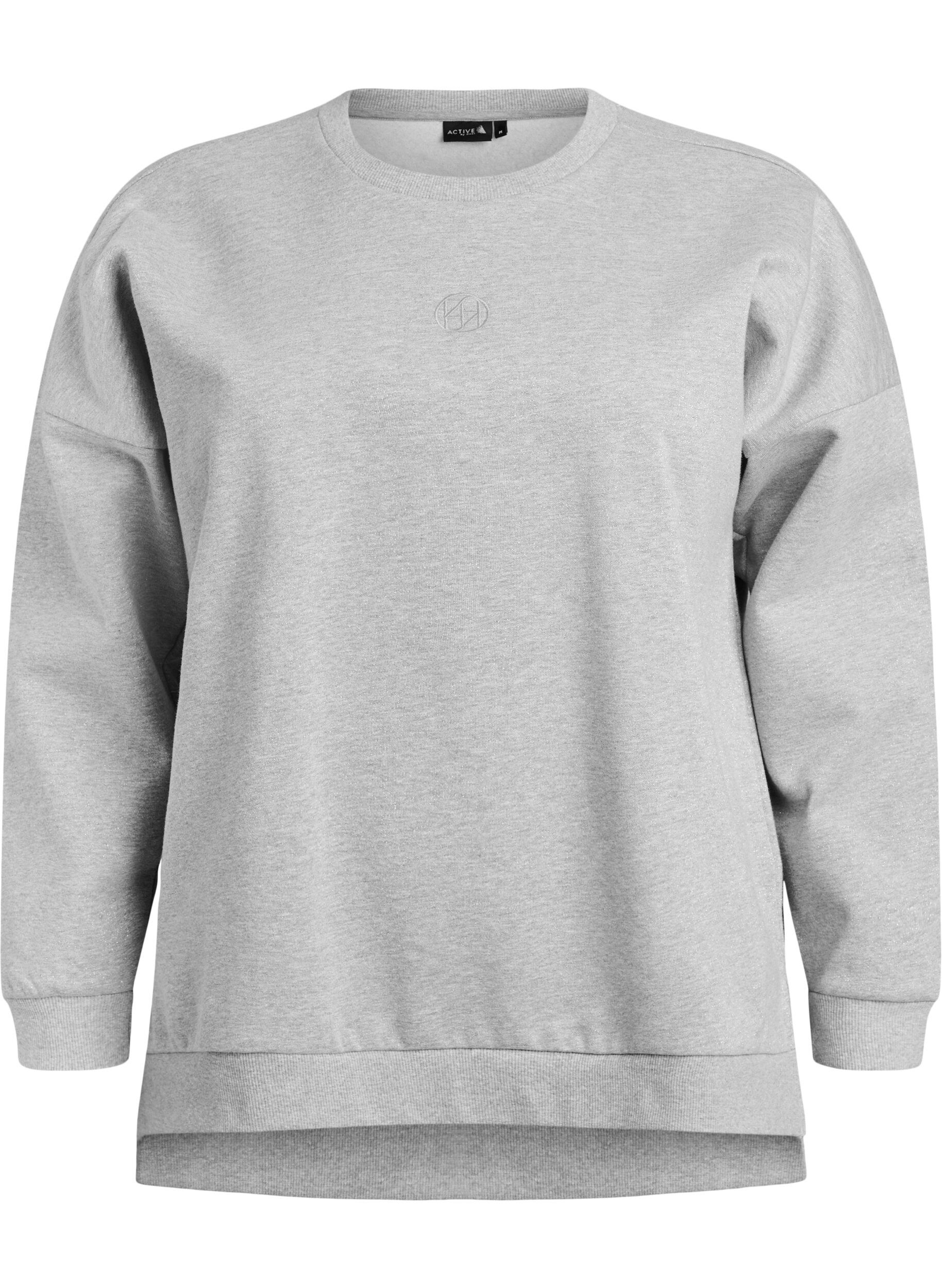 Sweatshirt met glittergaren en splitjes