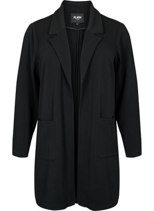 FLASH - Lange jas met zakken, Black, Packshot image number 0